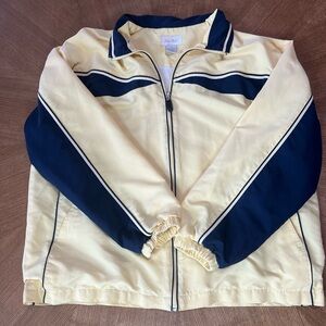 women’s jacket large butter yellow windbreaker zip up Y2K style spring